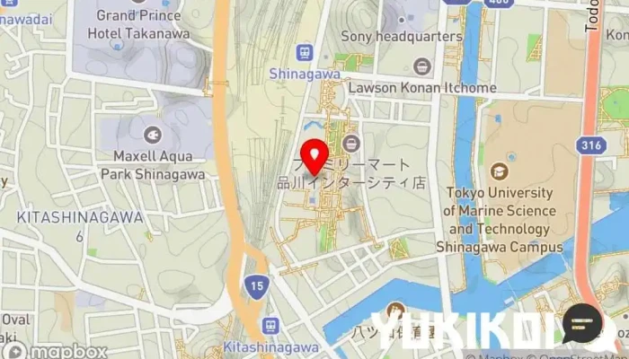 の地図 SUSHI BANYA KAI 品川店 寿司店 で 港区
