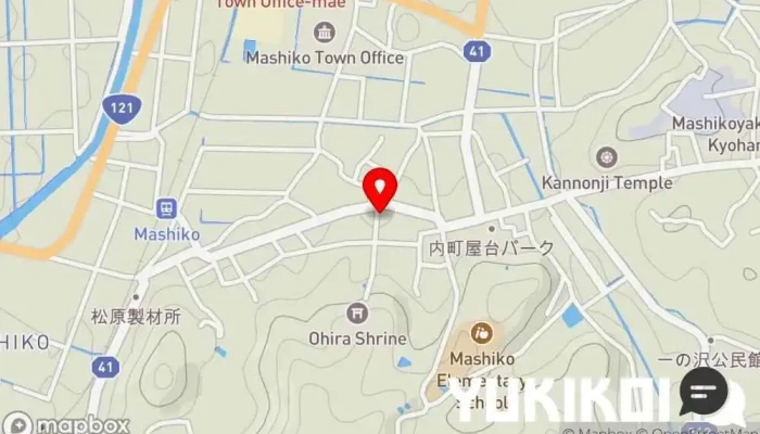 の地図 YOUNOBI Cafe and Bistro レストラン, カフェテリア, 魚料理店, フランス料理店, 肉料理店 で 益子町