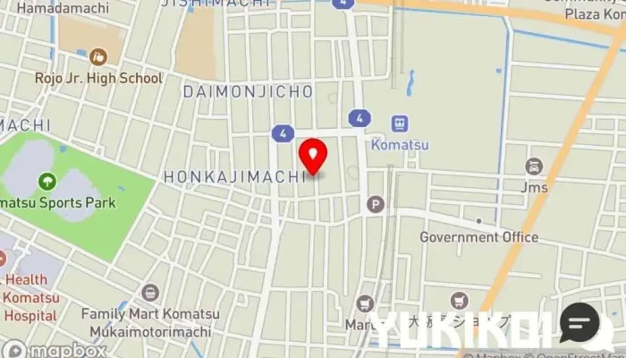 の地図 すし処 まる。 寿司店 で 小松市
