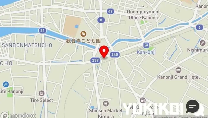 の地図 すし松 寿司店 で 観音寺市