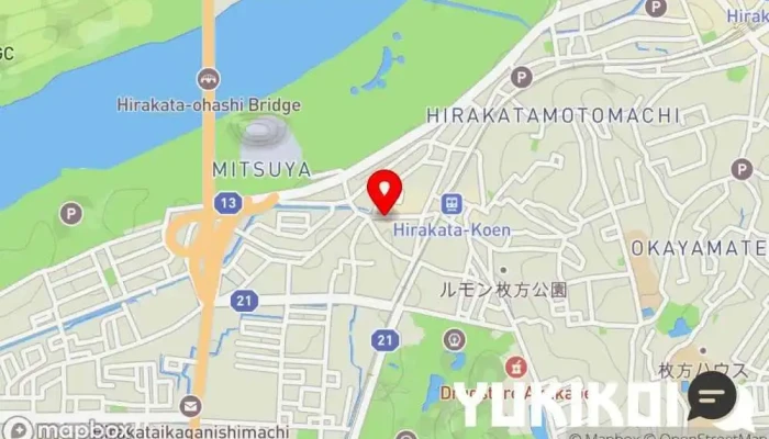 の地図 たこ焼き・焼きそば 三代目たくちゃん 枚方公園 たこ焼き屋 で 枚方市