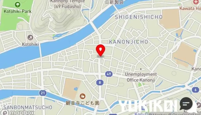 の地図 とんかつ 行天 とんかつ店 で 観音寺市