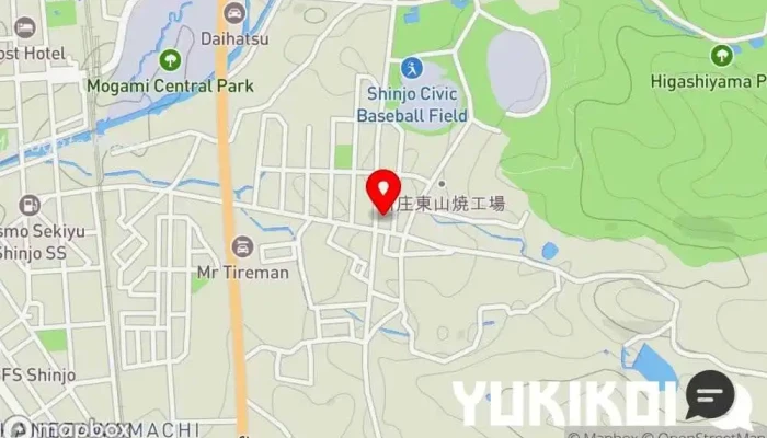 の地図 びっくりうどん うどん屋 で 新庄市