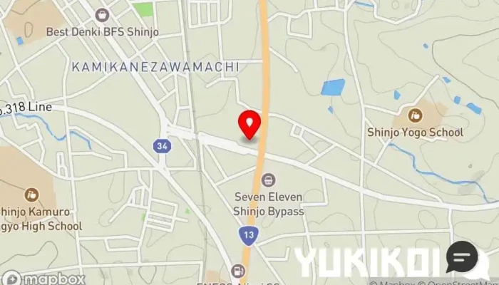 の地図 らーめん専門 鬼がらし ラーメン屋, レストラン で 新庄市
