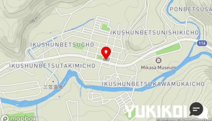 の地図 三笠奔別やきとり金次郎 焼き鳥店 で 三笠市