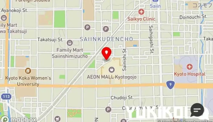の地図 京都 西院 和食 日本料理こもりく( ランチ ・ ディナー ) 和食店, 京都風日本料理店, レストラン で 京都市