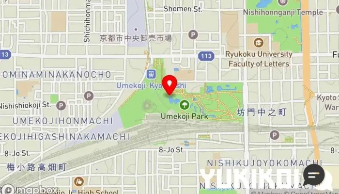 の地図 京野菜レストラン 梅小路公園 レストラン, サラダ ショップ で 京都市
