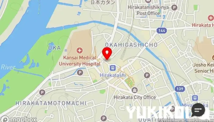 の地図 地鶏 炭火 鶏っく 枚方市駅前店 居酒屋, 宴会場, 鶏料理店, 鍋料理店, 和食店, モダン居酒屋レストラン, レストラン, 軽食店 で 枚方市