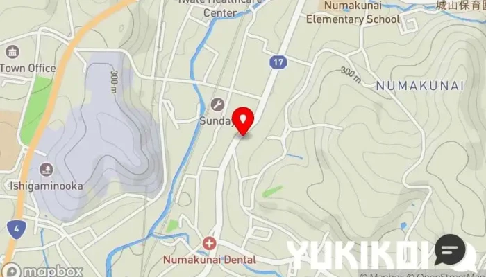 の地図 奈良屋 定食屋 で 岩手町