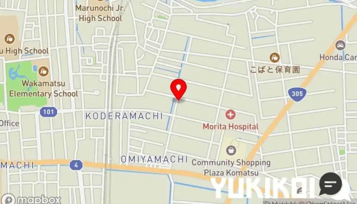 の地図 宇佐丸商店 定食屋, 弁当製造業者, 和食店, テイクアウト で 小松市