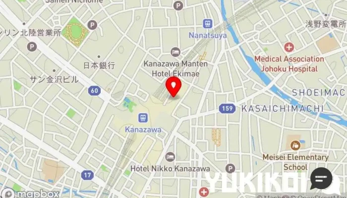 の地図 富金豚 金沢フォーラス店 とんかつ店, テイクアウト で 金沢市