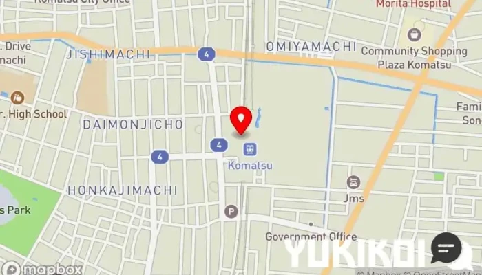 の地図 小松うどん道場 つるっと うどん屋 で 小松市