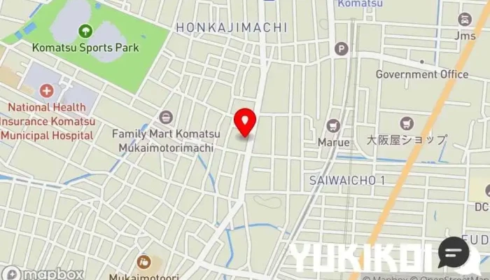 の地図 御料理いち川 会席・懐石料理店, 宴会場, 仕出し・ケータリング, 和食店, シーフード・海鮮料理店 で 小松市