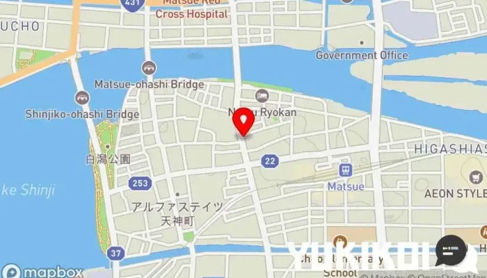 の地図 日本料理いと賀 会席・懐石料理店, 和食店 で 松江市