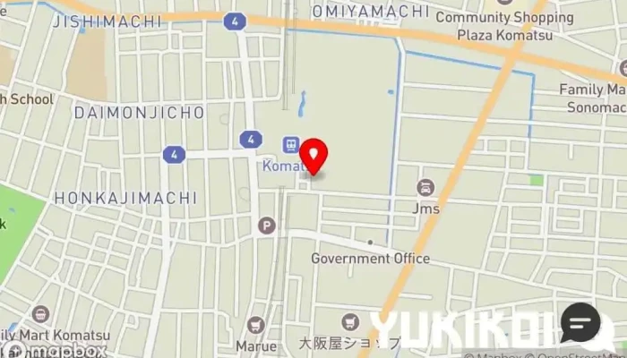 の地図 日本海庄や 小松駅前店 居酒屋, 和食店 で 小松市