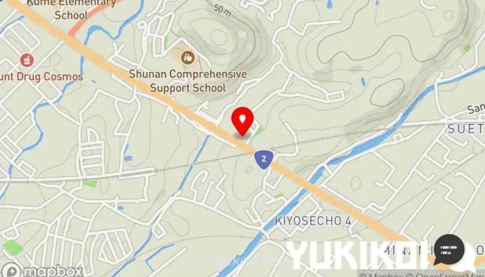 の地図 源内 下松店 蕎麦店, 和食店, 天ぷら店, うなぎ料理店 で 下松市
