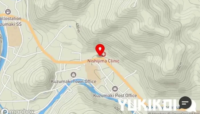 の地図 近亀 定食屋 で 葛巻町