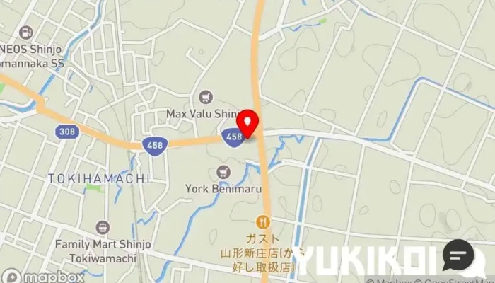 の地図 香港飯店 中華料理店 で 新庄市